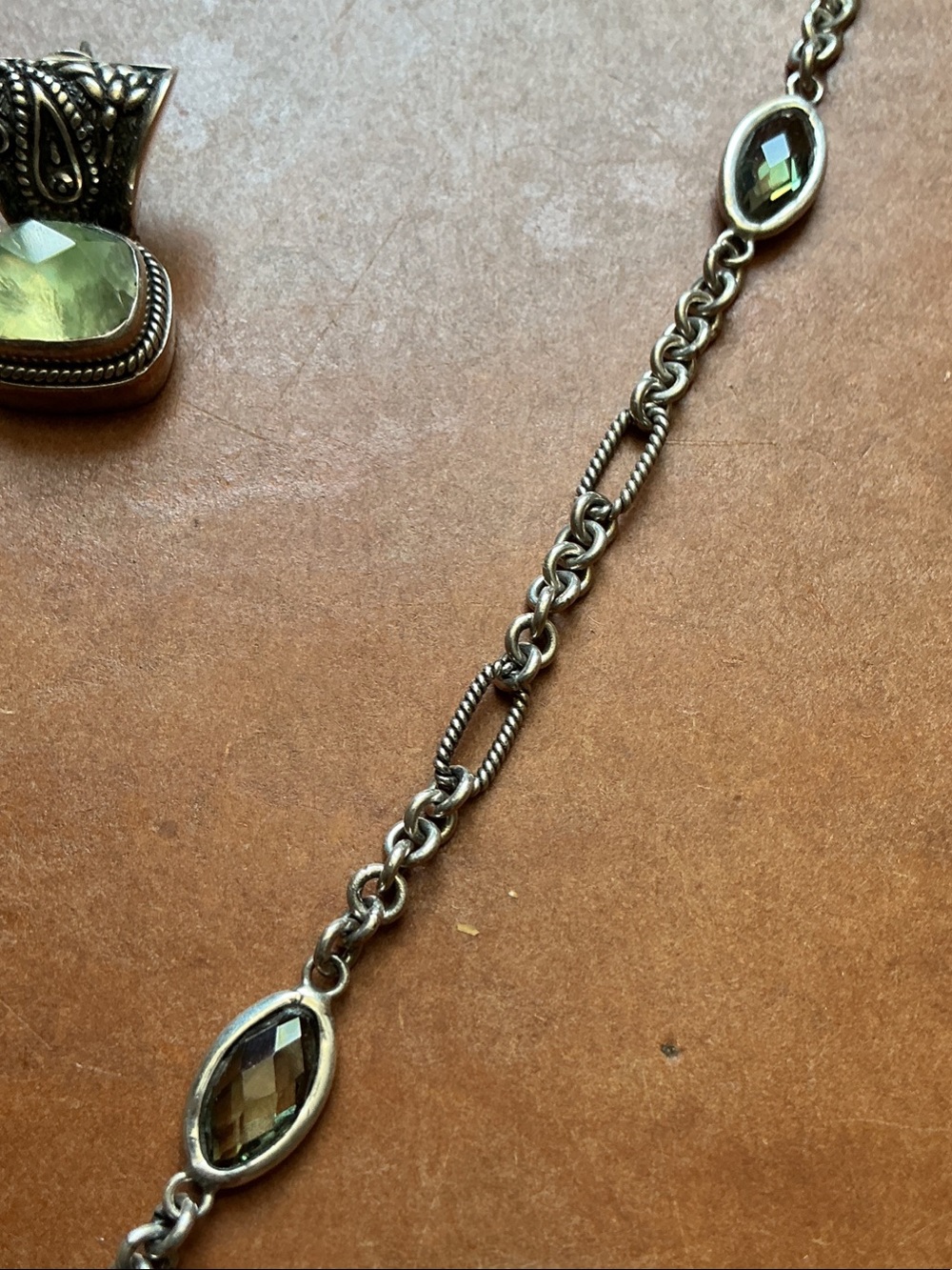 Lori Bonn Sterling Silver and Peridot Necklace and Earring Set - Picture 7 of 7